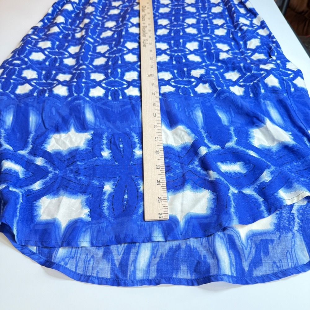 Velvet Graham & Spencer Blue White Print Sleeveless Sundress Size Medium Boho - Picture 7 of 16